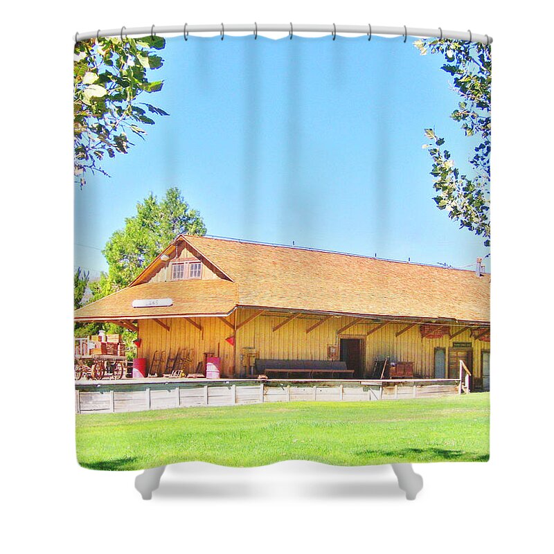 Old Shower Curtain featuring the photograph Depot at Laws California by Marilyn Diaz