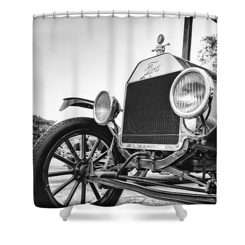 Model T Shower Curtain featuring the photograph Depot Hack in Black by Caitlyn Grasso