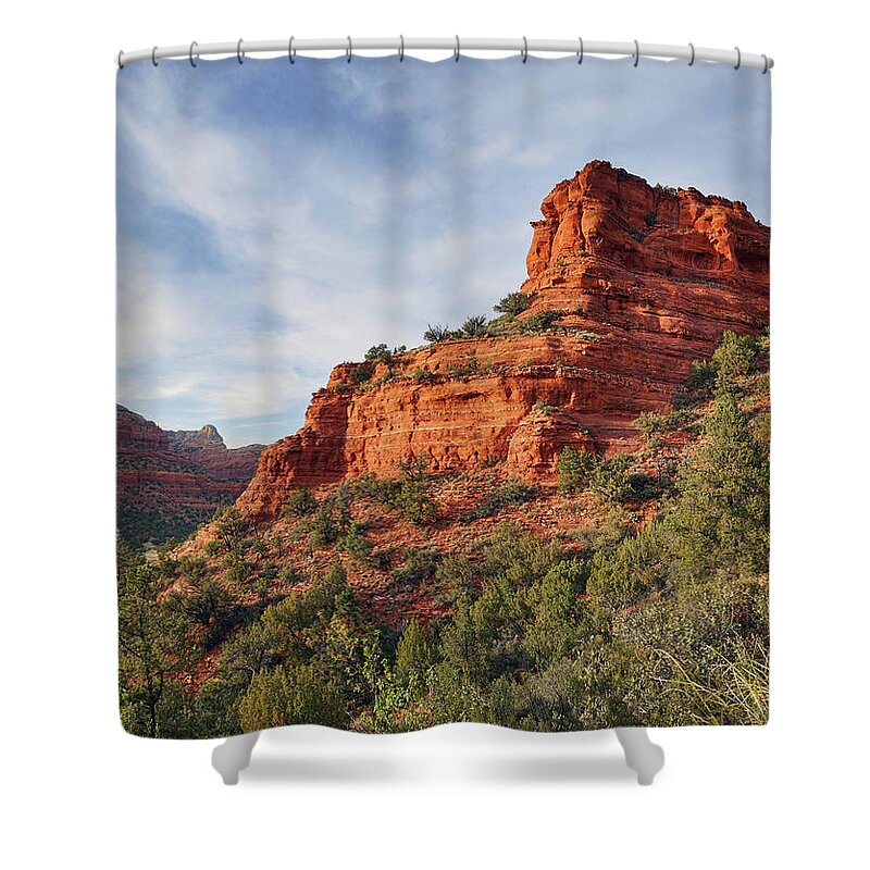 Sedona Shower Curtain featuring the photograph Descending Doe Mountain by Theo O'Connor