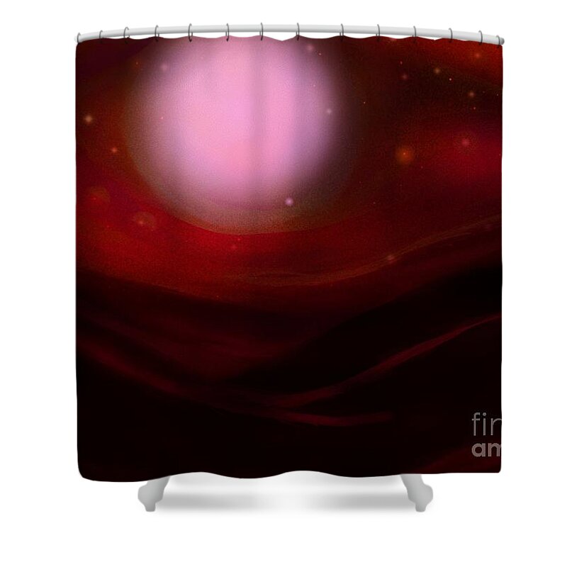 Orange Shower Curtain featuring the painting Desert Moon by Roxy Riou