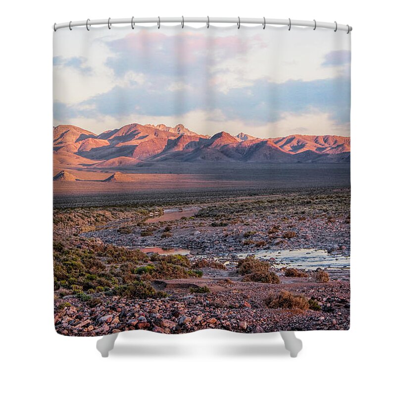 Death Valley Shower Curtain featuring the photograph Desert River Sunset by Rick Wicker