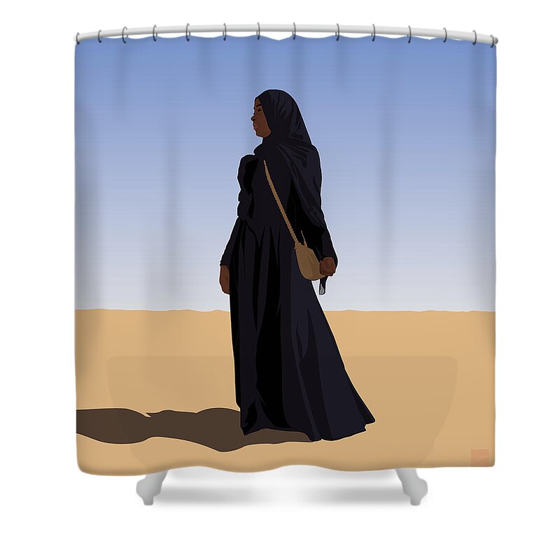 Scheme Shower Curtain featuring the digital art Desert Sand by Scheme Of Things Graphics