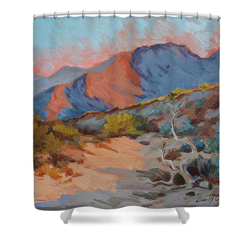 Desert Shadows Shower Curtain featuring the painting Desert Shadows by Diane McClary