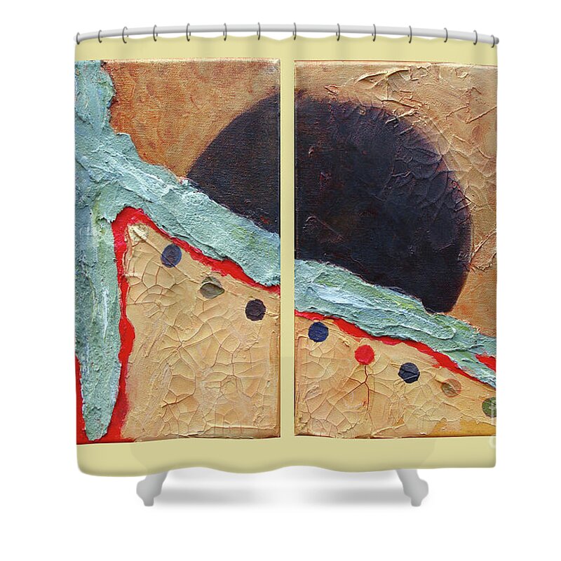 Abstract Shower Curtain featuring the painting Desert Sun I by Phyllis Howard