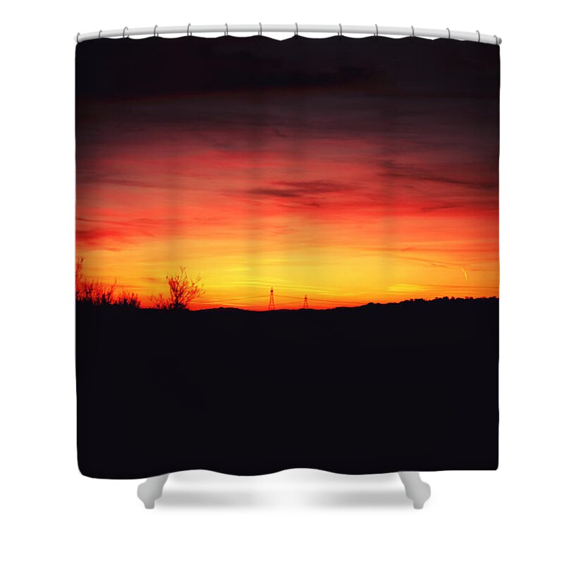 Sunset Shower Curtain featuring the photograph Desert Sundown by Charles Benavidez