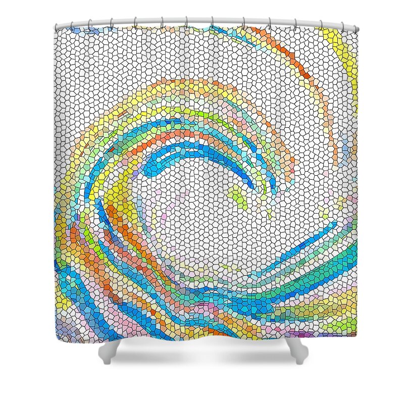 Digital Shower Curtain featuring the digital art Design 35 Mosaic by Lucie Dumas