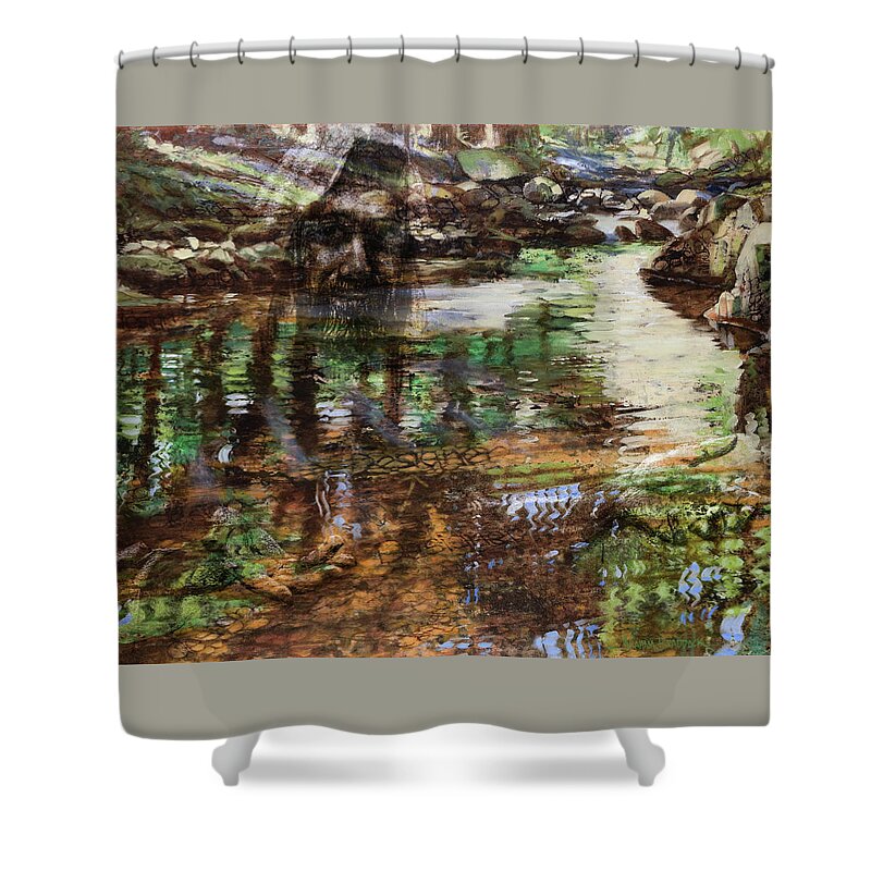 Biblical Shower Curtain featuring the painting Design - Designer by Graham Braddock