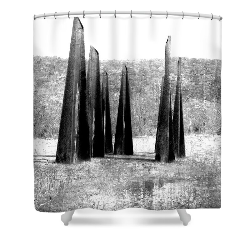 Modern Sculpture Shower Curtain featuring the photograph Designs Of The Future by Marcia Lee Jones