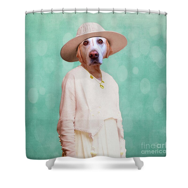 Dog Shower Curtain featuring the digital art Desperate Housewife by Martine Roch