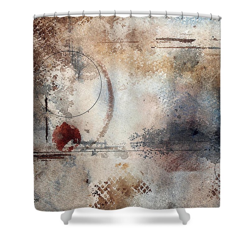 Abstract Original Watercolor Shower Curtain featuring the painting Desperation by Monte Toon