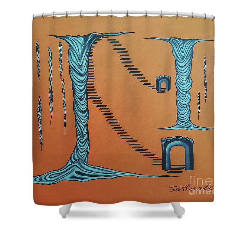Goolge Images Shower Curtain featuring the painting Destined Flow by Fei A