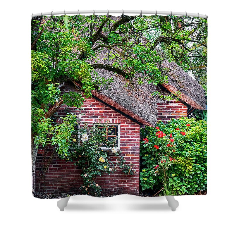 Water Shower Curtain featuring the photograph Detail Of Typical Dutch Old Yard by Ariadna De Raadt