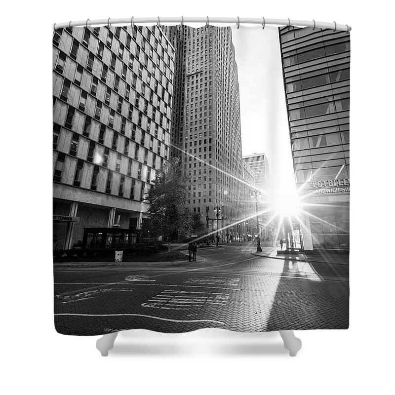 Detroit Shower Curtain featuring the photograph Detroit shinning by John McGraw