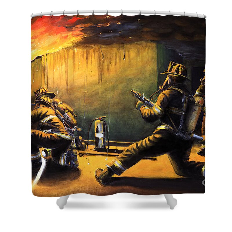 Firefighting Shower Curtain featuring the painting Devil's Doorway II by Paul Walsh