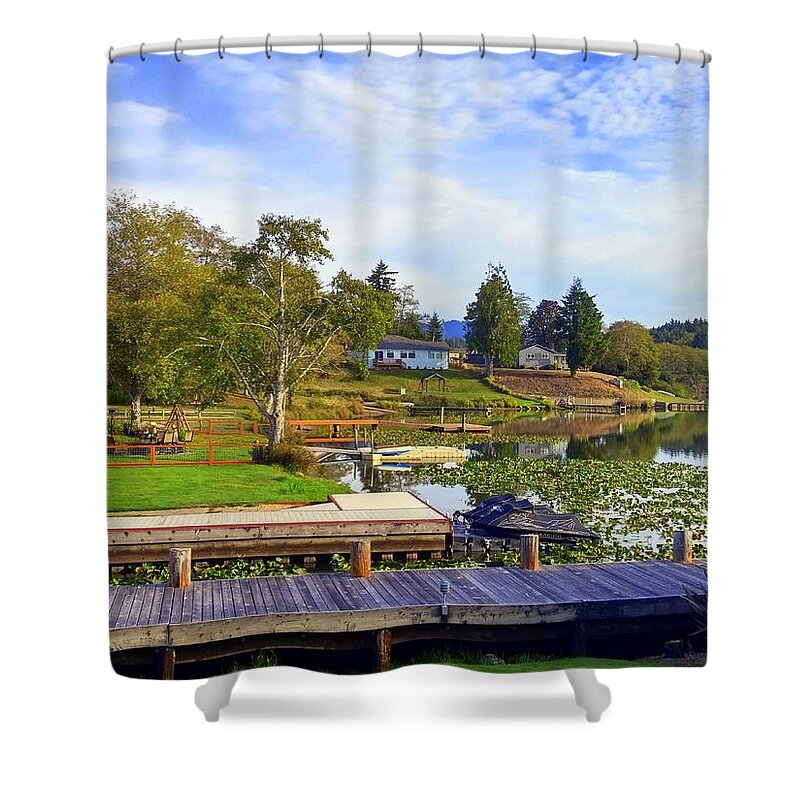 Devils Lake Shower Curtain featuring the photograph Devils Lake Oregon by J R Yates