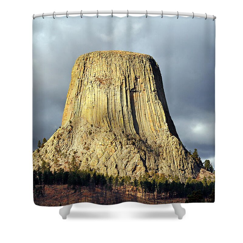 Devil Shower Curtain featuring the photograph Devil's Tower by Nicholas Blackwell