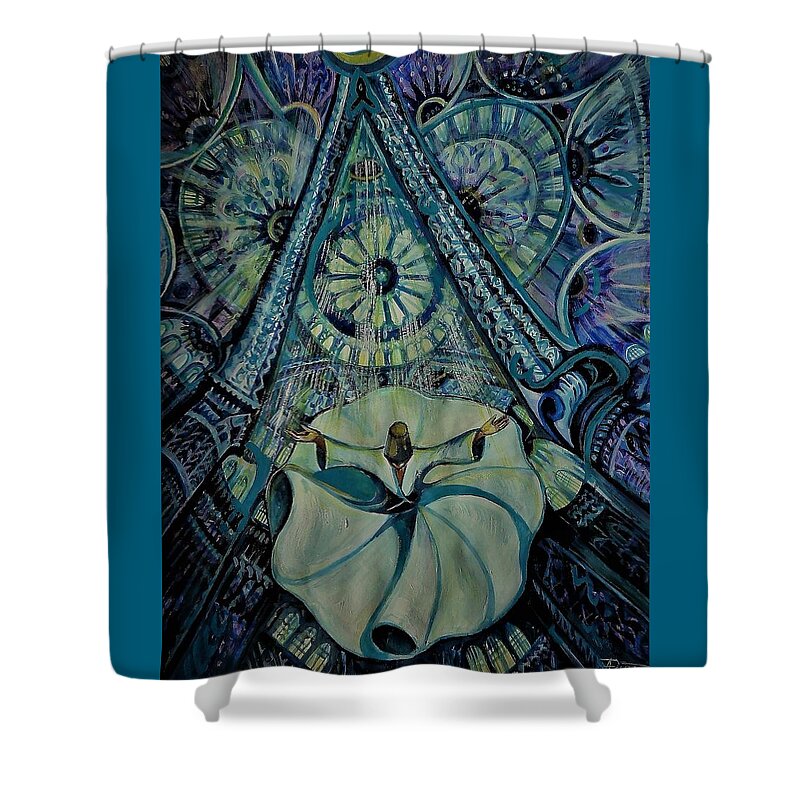 Turkey Shower Curtain featuring the painting Devotional Dance. by Anna Duyunova