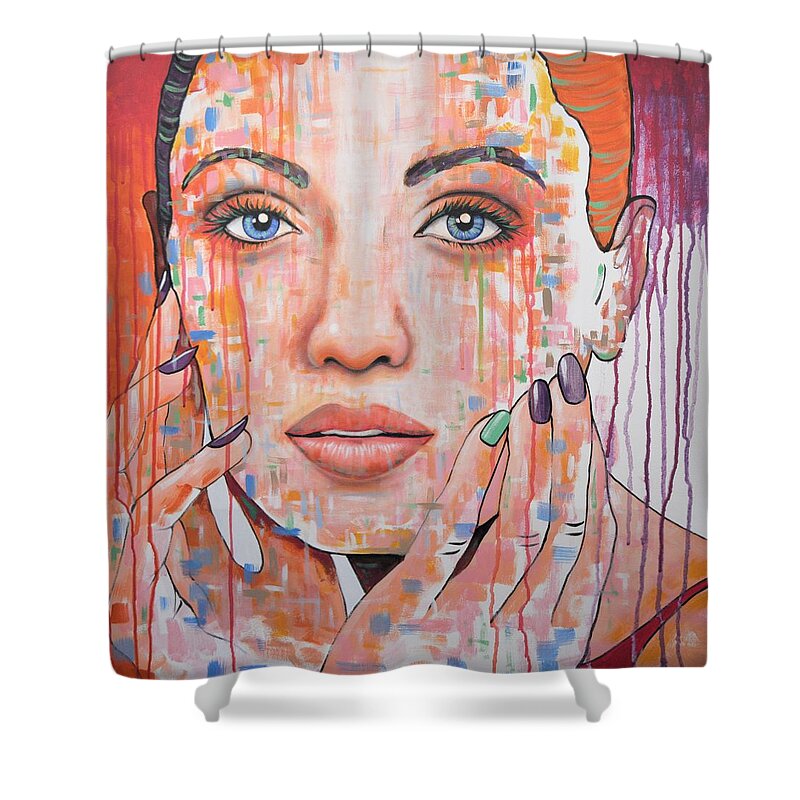 Portrait Shower Curtain featuring the painting Dew Drop by Amy Giacomelli