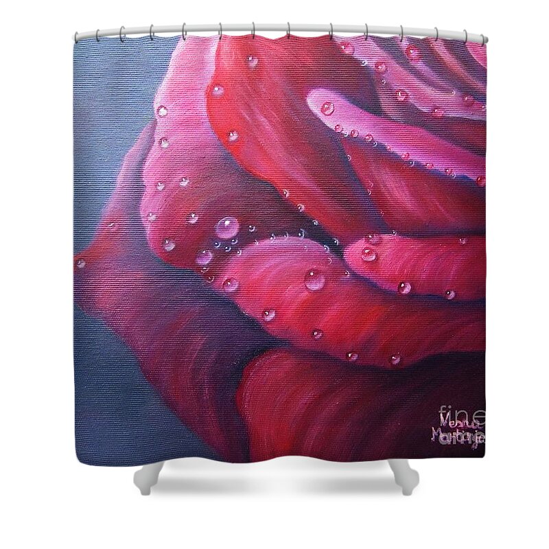 Dew Shower Curtain featuring the painting Dew by Vesna Martinjak