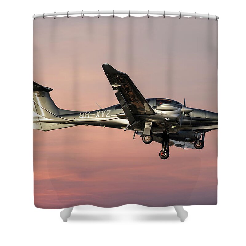 Diamond Aircraft Shower Curtain featuring the photograph Diamond Aircraft Diamond DA-62 by Smart Aviation