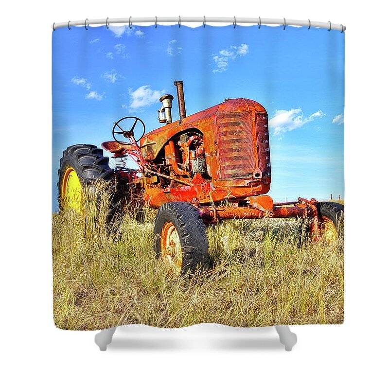 Red Shower Curtain featuring the photograph Diesel Red by Amanda Smith