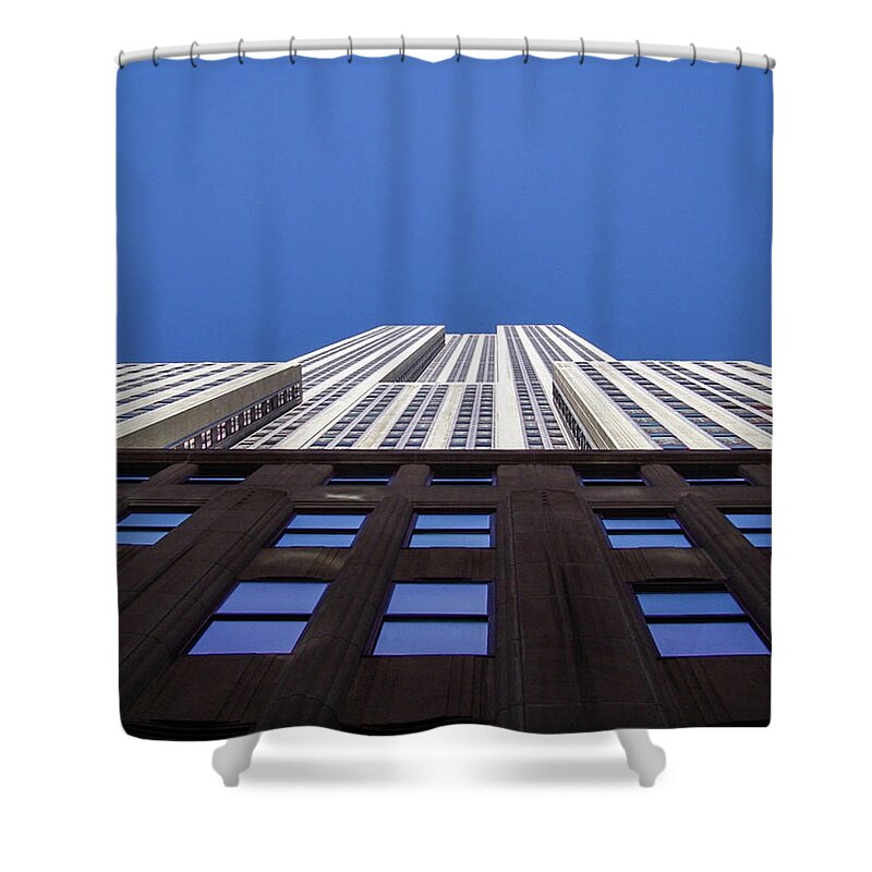 Empire State Shower Curtain featuring the photograph diEyeSpyArtNYC Midtown Stroll 8234 by DiDesigns Graphics