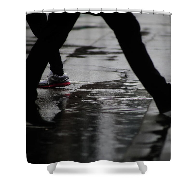 Street Photography Shower Curtain featuring the photograph different Directions by J C