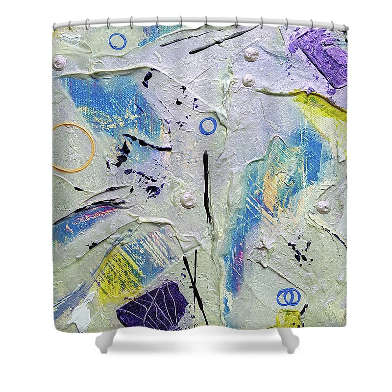 Acrylic Shower Curtain featuring the painting Different Viewpoints Three by Diana Hrabosky
