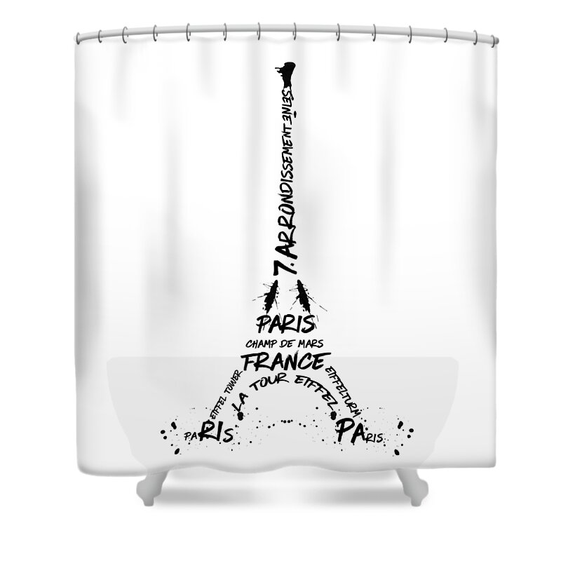 Paris Shower Curtain featuring the digital art Digital-Art Eiffel Tower by Melanie Viola