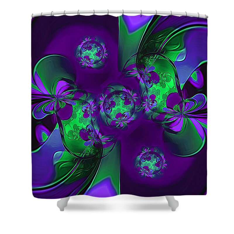 Abstract Shower Curtain featuring the photograph Digital Flowers by Maria Coulson