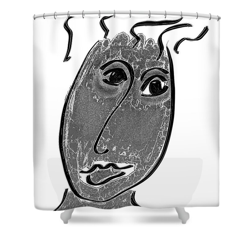 Apple Pencil Drawing Shower Curtain featuring the drawing Digital Painting 072 by Bill Owen