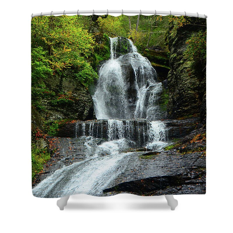 Dingman Falls Shower Curtain featuring the photograph Dingmans Falls Ranges by Raymond Salani III
