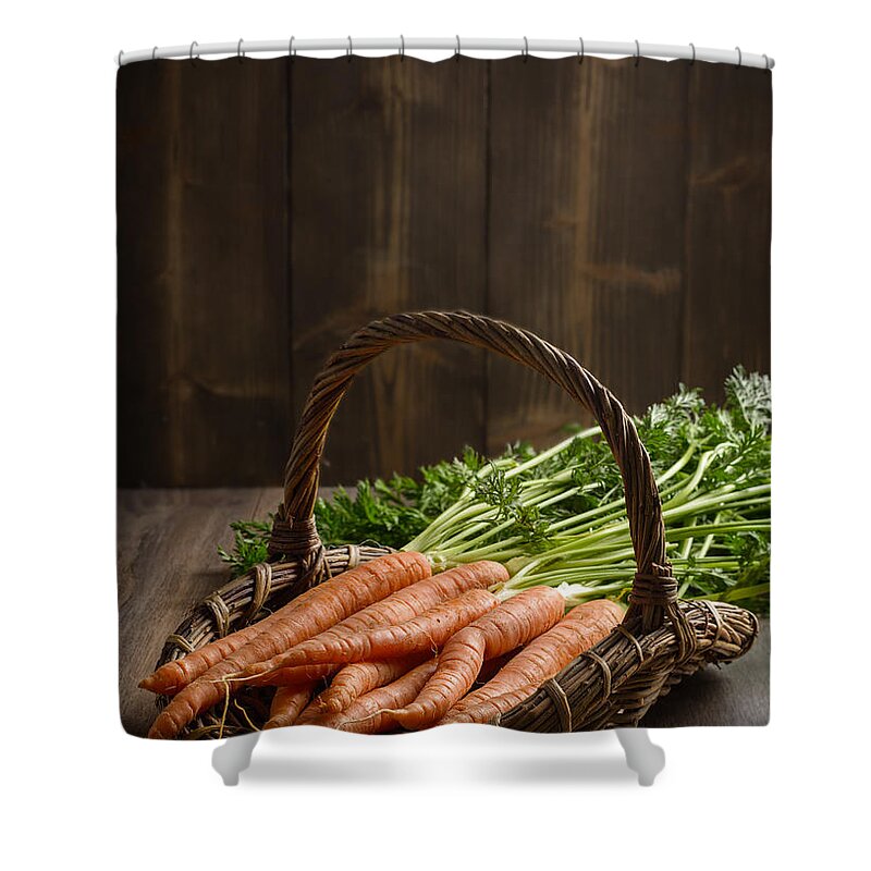 Carrots Shower Curtain featuring the photograph Dirty Carrots by Amanda Elwell