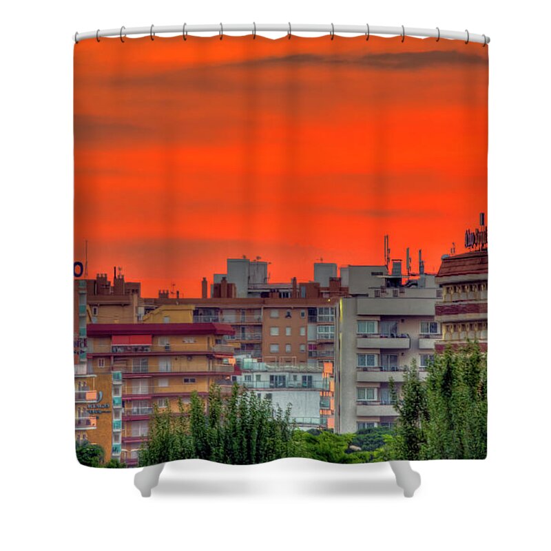 Santa Susanna Shower Curtain featuring the photograph Disco Sunrise by Nadia Sanowar