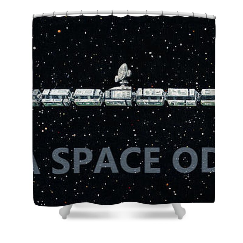 Space Shower Curtain featuring the painting Discovery by Douglas Castleman