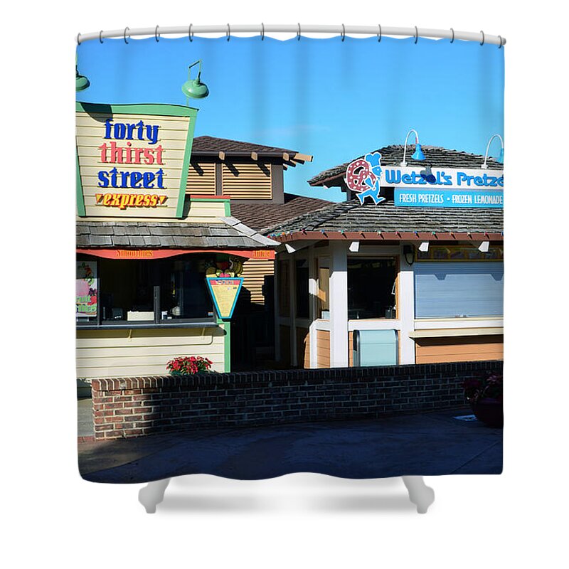 Stores Shower Curtain featuring the photograph Disney Springs stores by David Lee Thompson