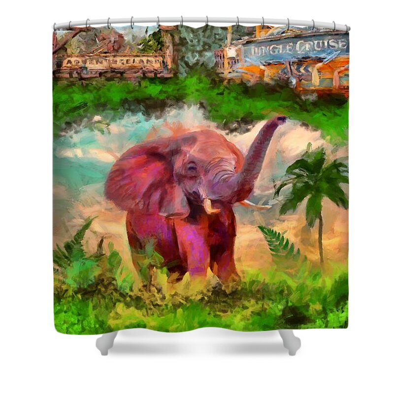 Disney's Jungle Cruise Shower Curtain featuring the digital art Disney's Jungle Cruise by Caito Junqueira