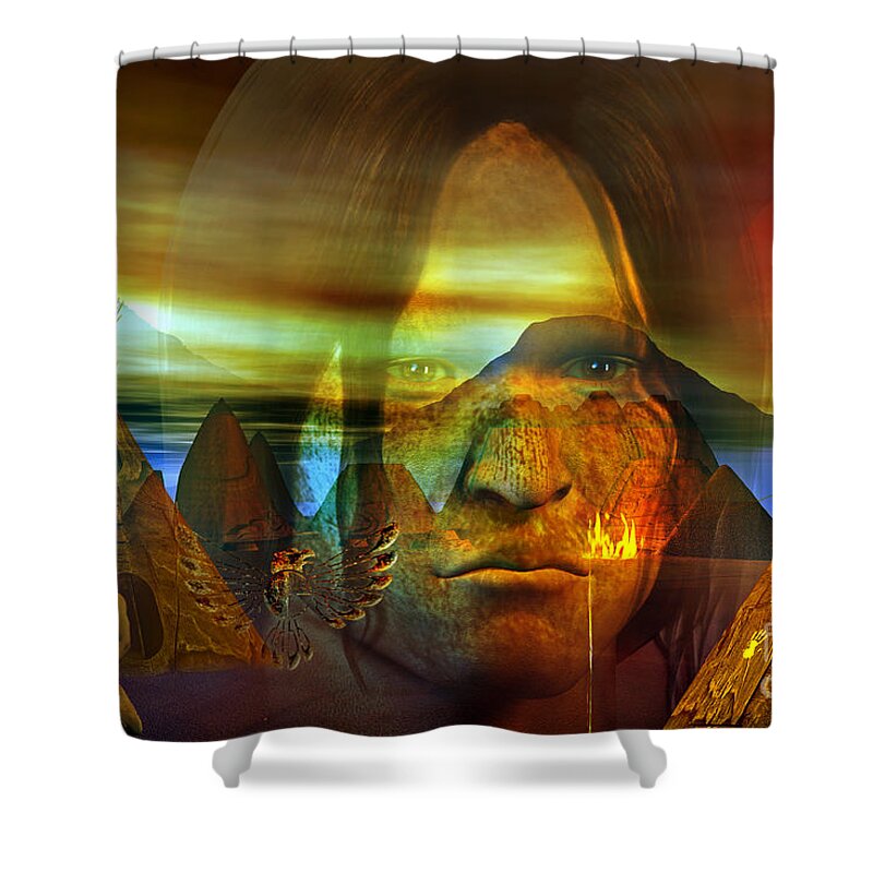 Distant Drum Shower Curtain featuring the digital art Distant Drum by Shadowlea Is