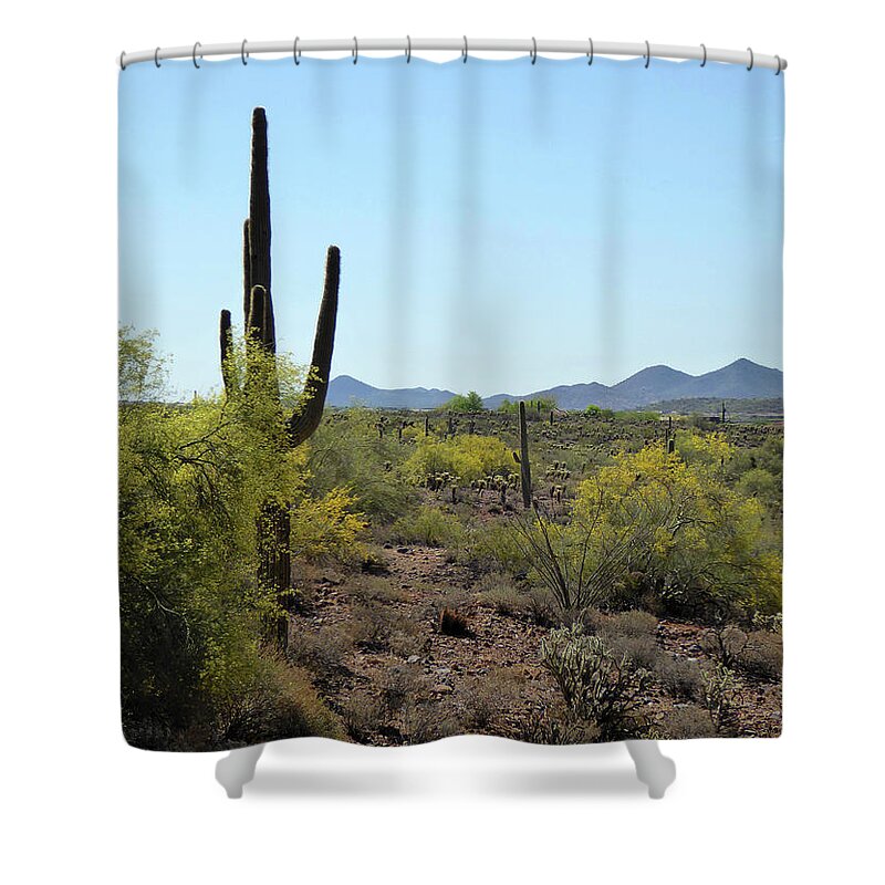 Arizona Shower Curtain featuring the photograph Distant Hills by Gordon Beck