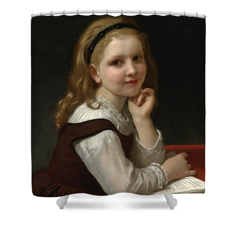William-adolphe Bouguereau Shower Curtain featuring the painting Distraction by William-Adolphe Bouguereau