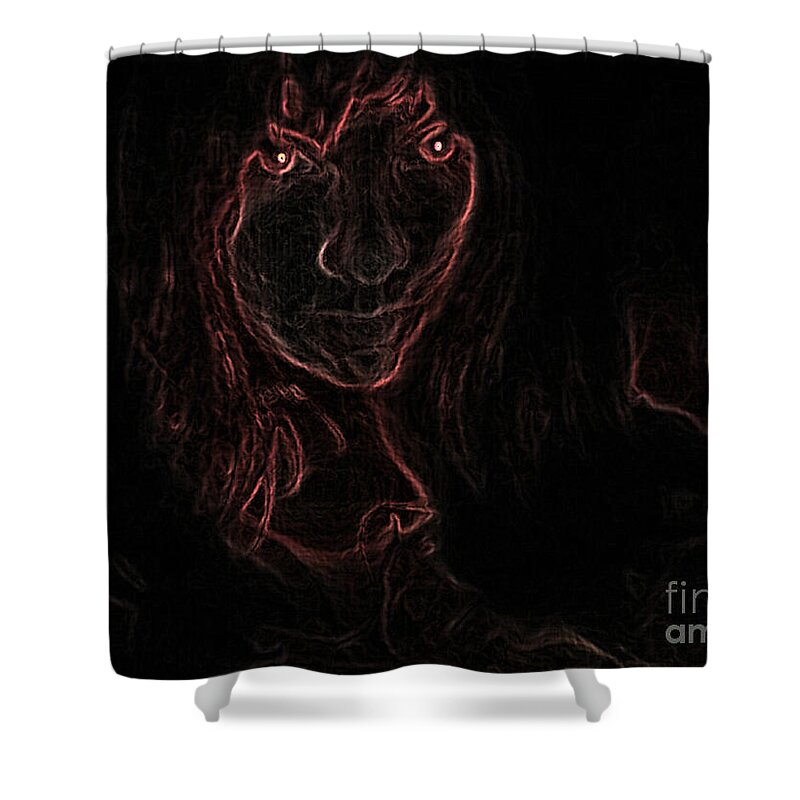 Abstract Shower Curtain featuring the digital art Disturbed by Rindi Rehs