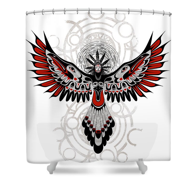 Crow Shower Curtain featuring the painting Divine Crow Woman by Sassan Filsoof