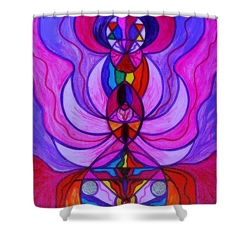 Divine Feminine Shower Curtain featuring the painting Divine Feminine Activation by Teal Eye Print Store