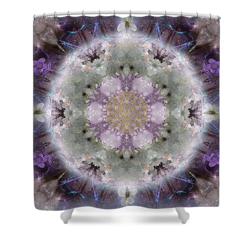 Mandala Shower Curtain featuring the digital art Divine Love by Alicia Kent