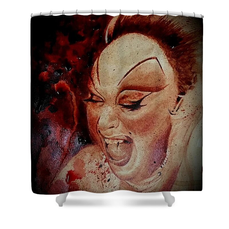 Divine Shower Curtain featuring the painting Divine by Ryan Almighty
