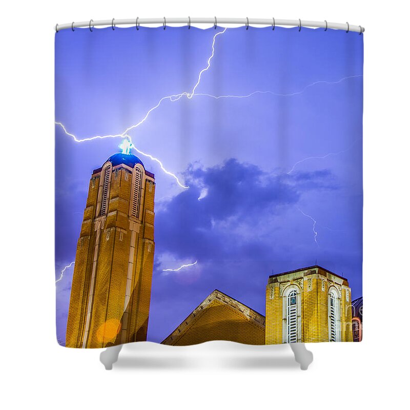 Lightning Shower Curtain featuring the photograph Divinity by Stephen Whalen