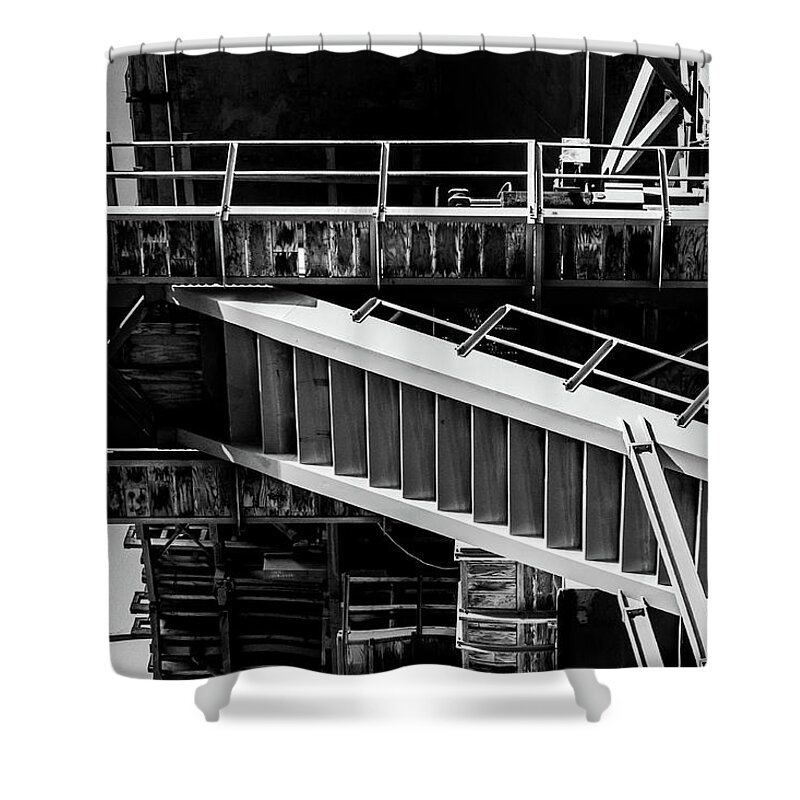 Transportation Shower Curtain featuring the photograph Division by Denise Dube