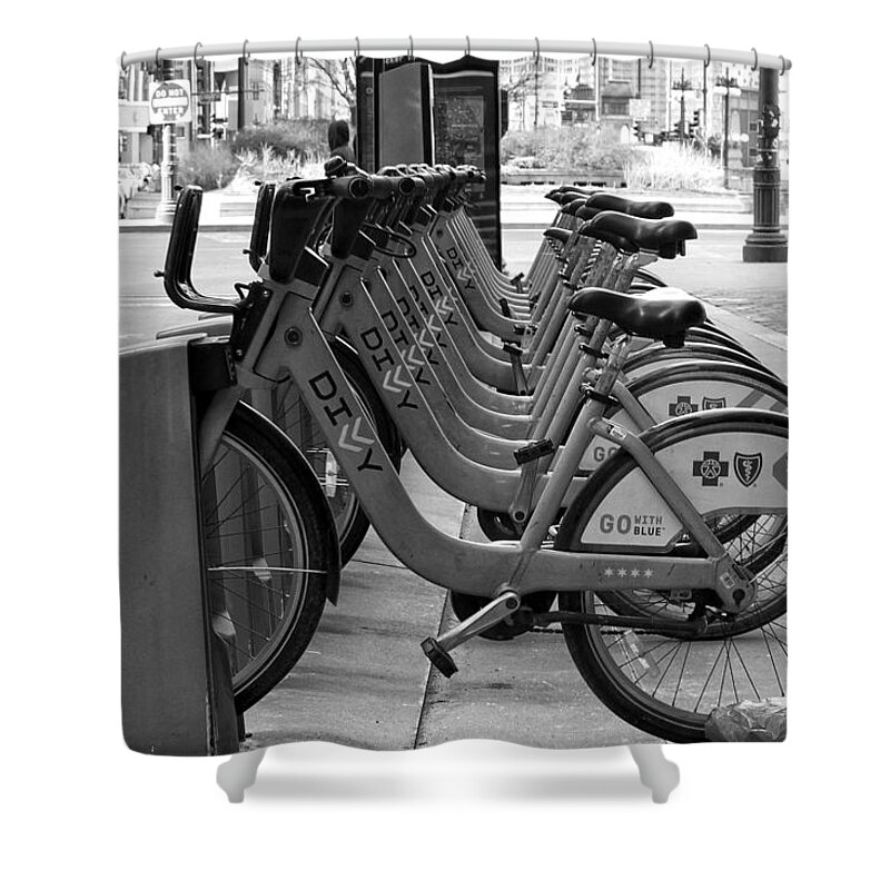 Divvy Bikes Shower Curtain featuring the photograph Divvy Bikes by Jackson Pearson