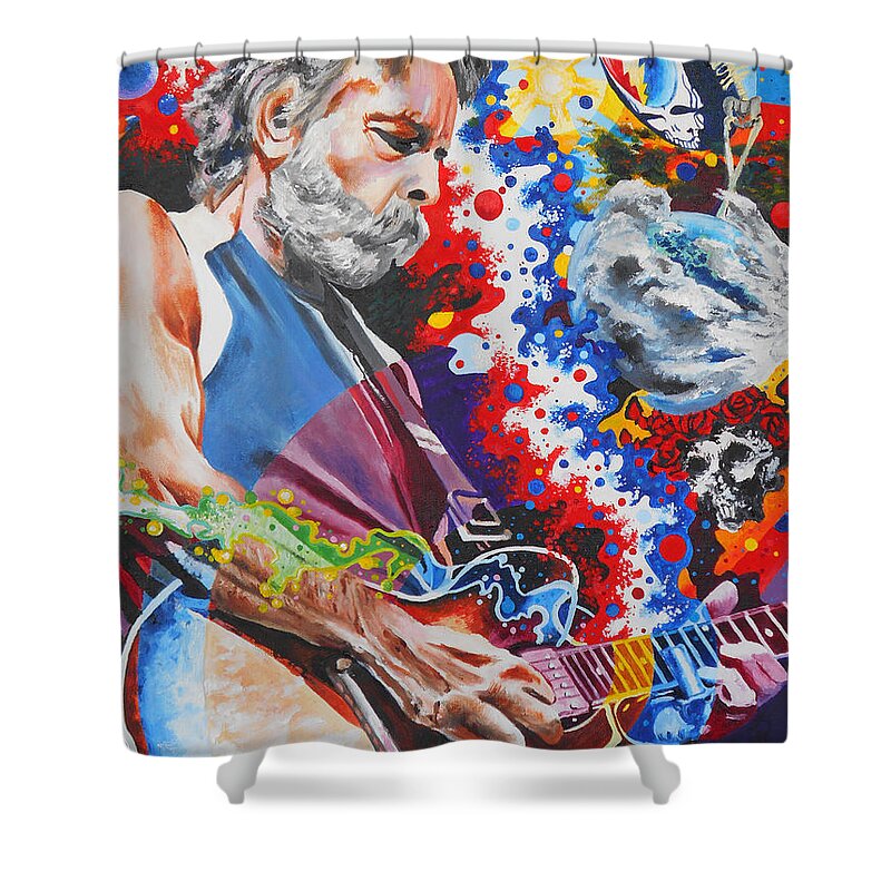 Bob Weir Shower Curtain featuring the painting Dizzy With Eternity by Kevin J Cooper Artwork