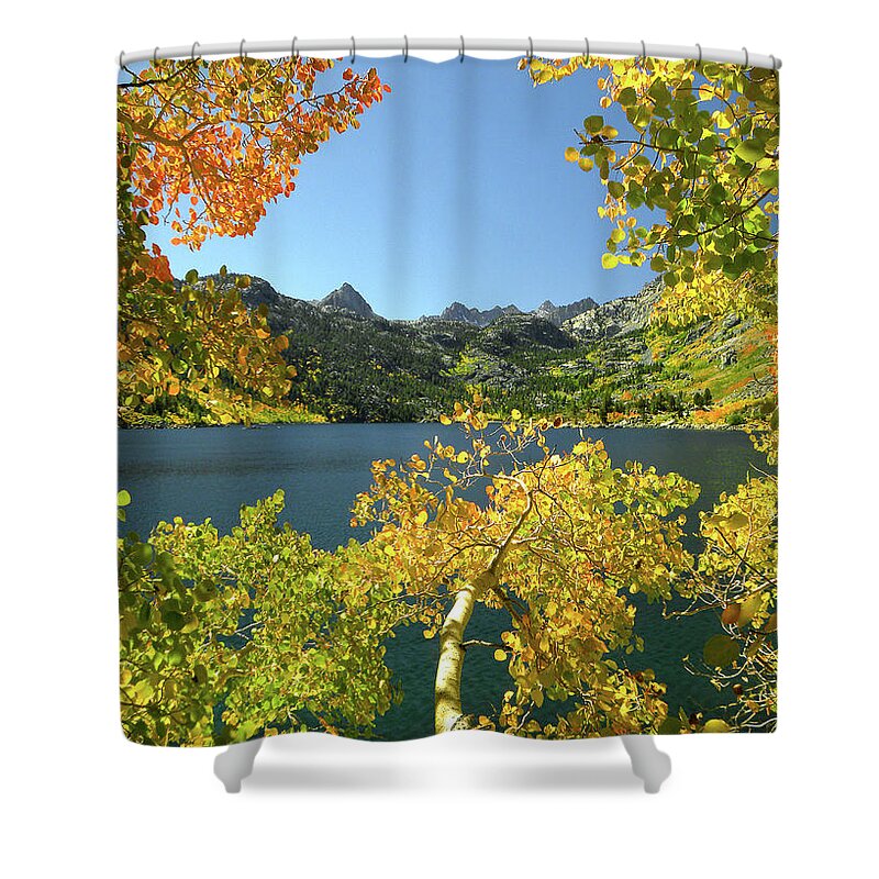 Dm6486 Shower Curtain featuring the photograph DM6486 Lake Sabrina in Autumn by Ed Cooper Photography
